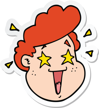 Bir insan tarafından çizilmiş gülen surat çıkartması.