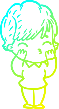 Bir insan tarafından çizilmiş bir karikatür kadın çizimi