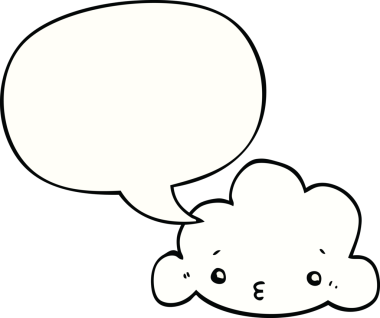 Bir insan tarafından çizilmiş tatlı bir çizgi film bulutu.