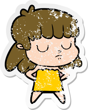 Bir insan tarafından çizilmiş ilgisiz bir karikatür çıkartması.