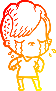 Bir insan tarafından çizilmiş, ağlayan bir çizgi film çizimi.