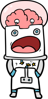 Bir insan tarafından çizilmiş çizgi film robotu