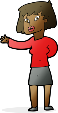 Bir insan tarafından çizilmiş bir karikatür kadın.