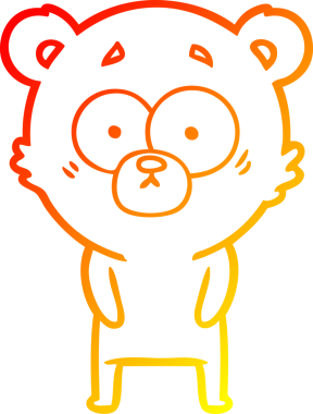 Şaşırmış bir kutup ayısının insan tarafından çizilmiş sıcak çizgi çizgisi.