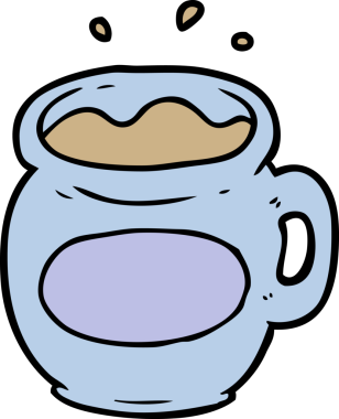 Bir insan tarafından çizilmiş kahve fincanı.