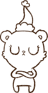 Bir insan tarafından çizilmiş Noel Ayısı Kömürü