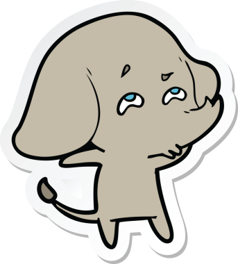 Bir insan tarafından çizilmiş karikatür filinin çıkartması.