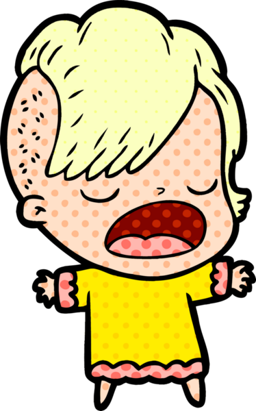 Bir insan tarafından çizilmiş havalı hippi kız çizgi filmi.