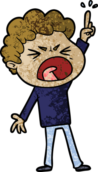 Bir insan tarafından çizilmiş öfkeli bir adam.