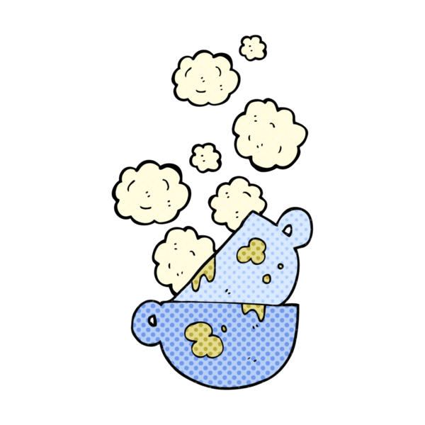 Bir insan tarafından çizilmiş el yazısıyla çizilmiş kirli kahve fincanları.