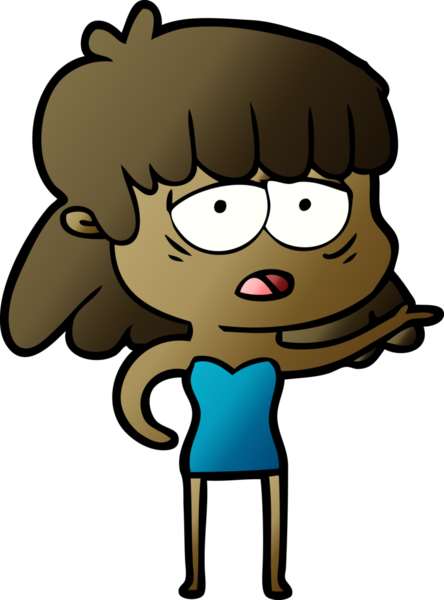 Bir insan tarafından çizilmiş yorgun bir kadın.