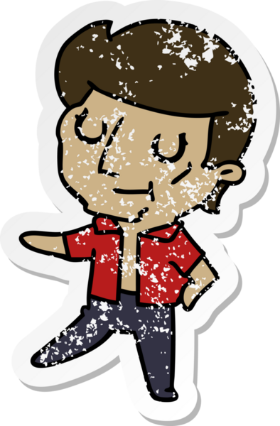 Bir insan tarafından çizilmiş, Kawaii yaşlılarının serbest sticker karikatürü.