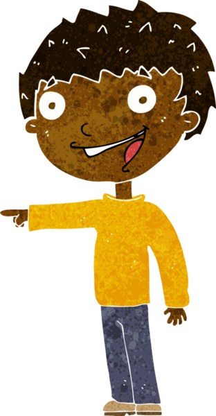 Bir insan tarafından çizilmiş mutlu çocuk çizgi filmi.