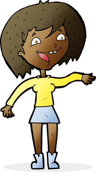 Bir insan tarafından çizilmiş, el sallayan bir kadın.