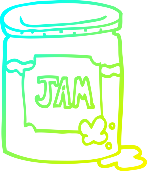 Bir insan tarafından çizilmiş bir karikatür reçel kabının soğuk gradyan çizgisi