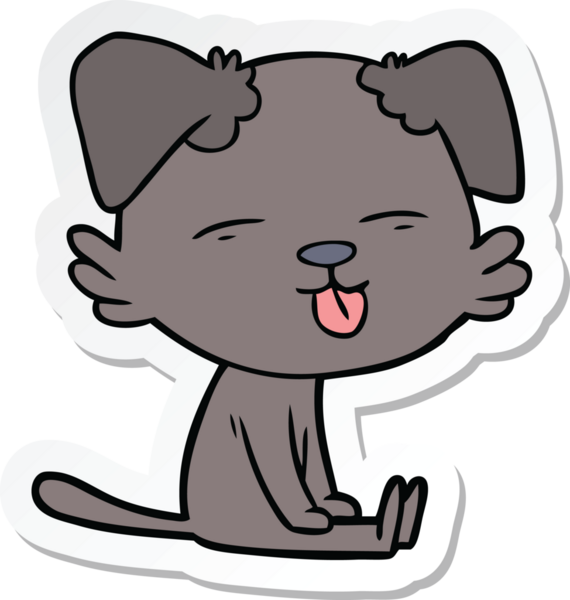 Bir insan tarafından çizilmiş bir köpeğin çıkartması.