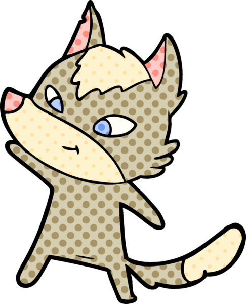 Bir insan tarafından çizilmiş dost canlısı bir kurt.