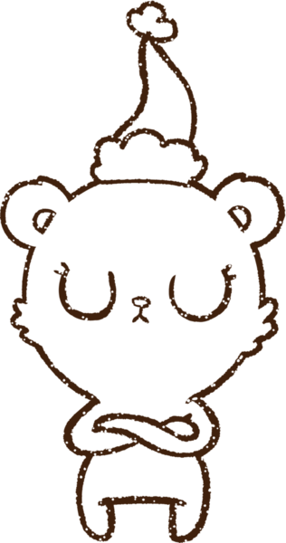 Bir insan tarafından çizilmiş Noel Ayısı Kömürü