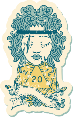 Retro Dövme Tarzı İnsan Barbarlığı Bir insan tarafından çizilmiş 20 zar ile