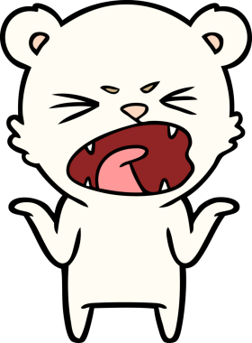 Bir insan tarafından çizilmiş kızgın kutup ayısı çizgi filmi.