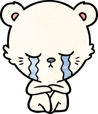 Ağlayan kutup ayısı bir insan tarafından çizilmiş.