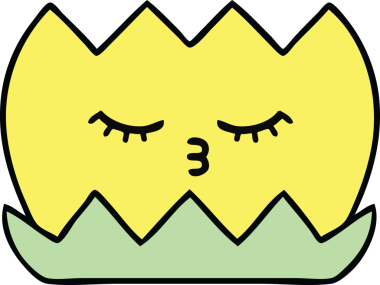 Bir insan tarafından çizilmiş tatlı bir nilüfer çiçeği karikatürü.