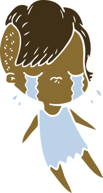 Bir insan tarafından çizilmiş düz renkli karikatür.