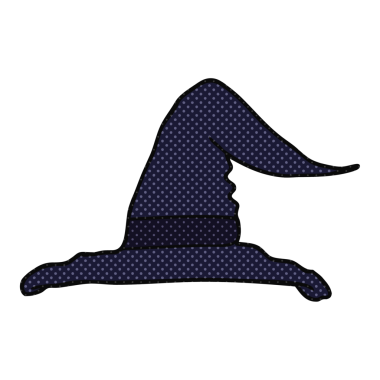 Bir insan tarafından çizilmiş serbest çizim cadı şapkası.