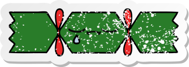 Bir insan tarafından çizilmiş tatlı bir noel krakerinin sıkıntılı çıkartması.