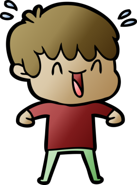 Bir insan tarafından çizilmiş gülen çocuk.