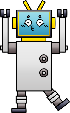 Bir insan tarafından çizilmiş bir robotun gölgelenmiş çizimi