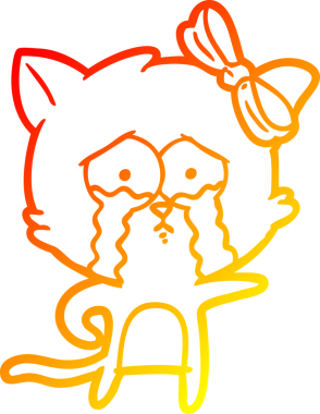 Bir insan tarafından çizilmiş çizgi film kedisinin sıcak çizgi çizimi