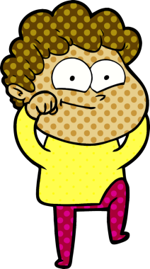 Bir insan tarafından çizilmiş mutlu bir adam.