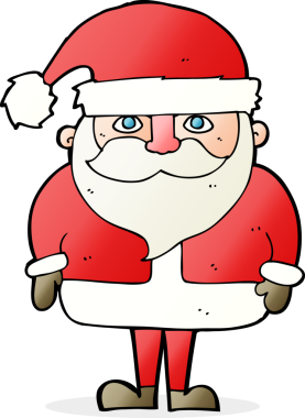 Bir insan tarafından çizilmiş Noel Baba çizgi filmi.