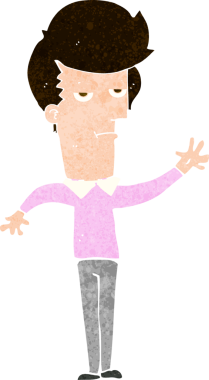 Bir insan tarafından çizilen sıkılan bir çizgi film.