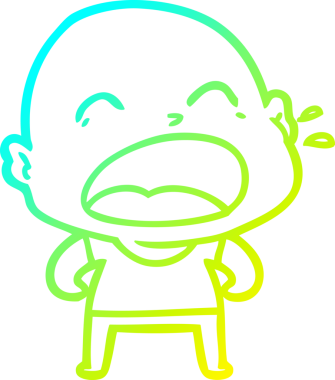 Bir insan tarafından çizilmiş kel adam diye bağıran bir çizgi film çizimi.