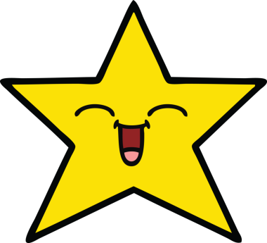 Bir insan tarafından çizilmiş altın yıldız karikatürü.