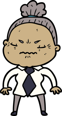 Çizgi film bir insan tarafından çizilmiş yaşlı bir kadın tarafından rahatsız edildi.