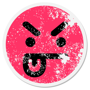 Bir insan tarafından çizilmiş kızgın yüz çemberi.