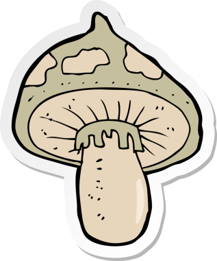 Bir insan tarafından çizilmiş bir mantar yapıştırması.