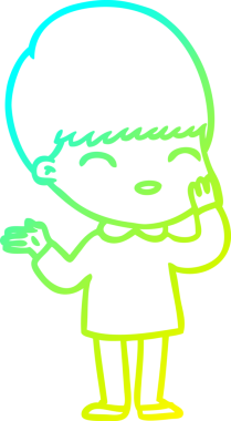 Bir insan tarafından çizilmiş mutlu çizgi film çocuğu çizimi.