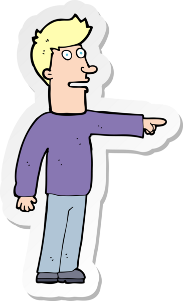 Bir insan tarafından çizilmiş bir karikatür adamın çıkartması.