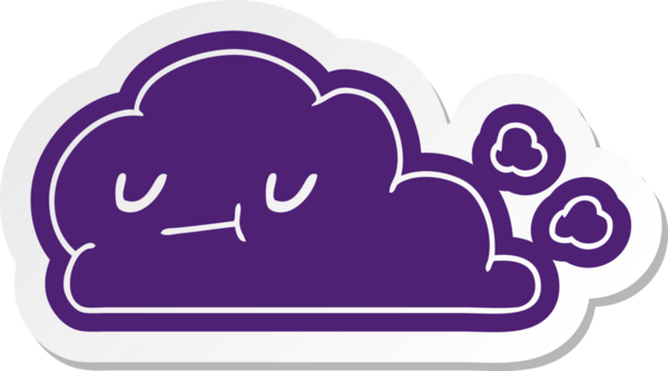 Bir insan tarafından çizilmiş, Kawai 'nin mutlu bulutu.