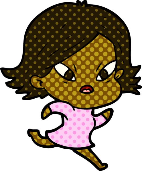 Çizgi film bir insan tarafından çizilmiş stresli kadın.