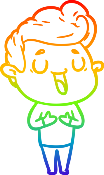 gökkuşağı gradyanı çizimi bir insan tarafından çizilmiş mutlu bir çizgi film adamı