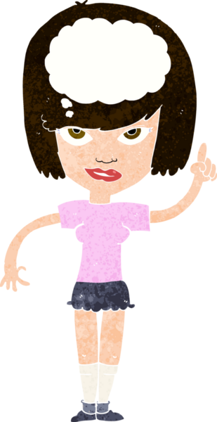 Bir insan tarafından çizilmiş bir fikri olan karikatür kadın.