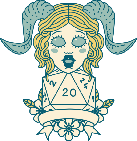 Retro Dövme Biçimi Bir insan tarafından çizilmiş doğal yirmi zar atışıyla düzenleme