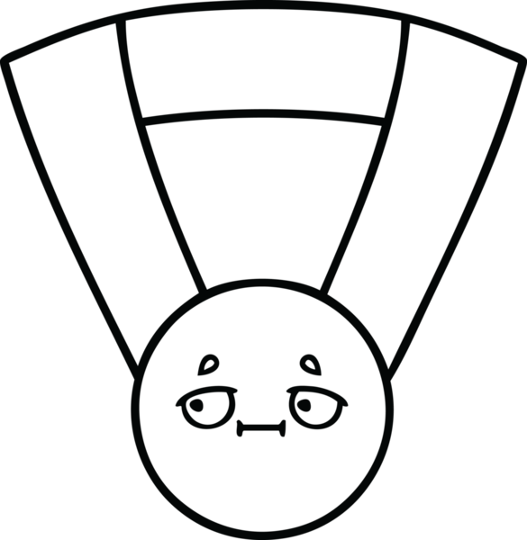 Bir insan tarafından çizilmiş altın madalyanın çizgi çizimi.