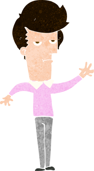 Bir insan tarafından çizilen sıkılan bir çizgi film.