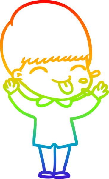 gökkuşağı gradyan çizgi çizimi bir insan tarafından çizilmiş komik bir çocuk